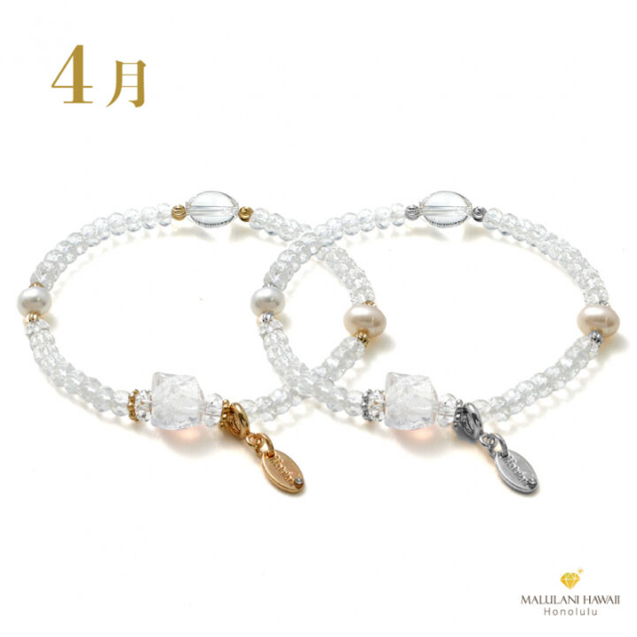 【誕生石ブレス4月】Crystal Birth Jewel